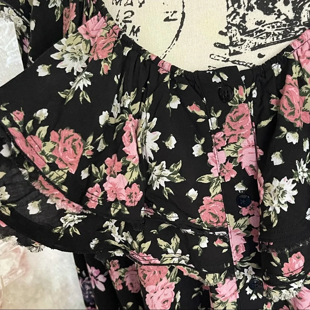 FREE PEOPLE LORETTA LONG SLEEVE POETS TOP MEDIUM LARGE - Picture 9 of 10